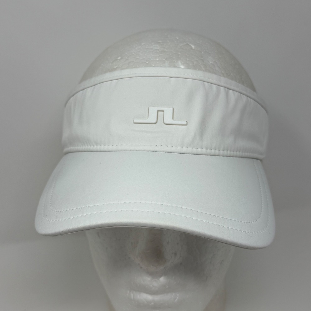 J.Lindeberg White Golf Visor Bridge Logo Adjustable Athletic Hat One Size
